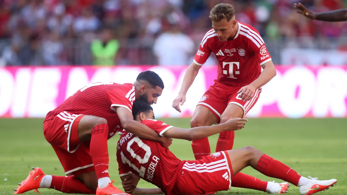 Jamal Musiala Collapses During Bayern Munich Pre-Season Friendly in Scorching Heat